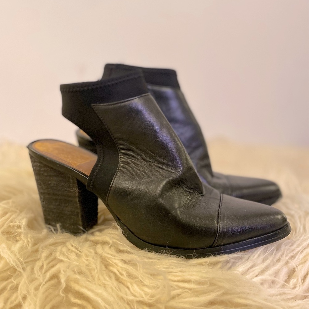 Vince Camuto Black genuine leather open back bootie size 7.5
